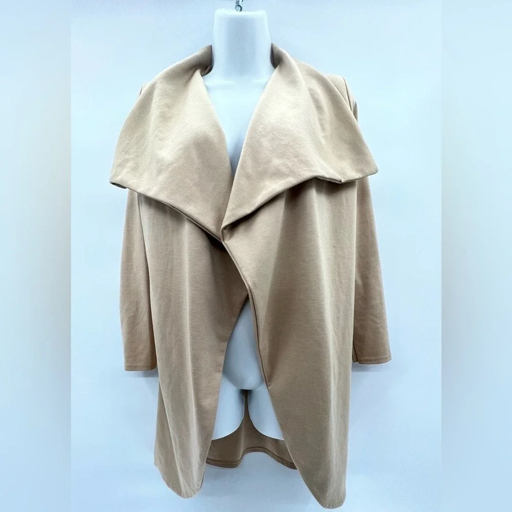 Boohoo Camel Waterfall Jacket Size 2